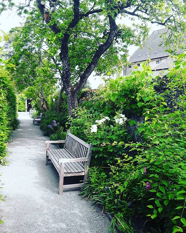 Détente dans les allées du Jardin des Cinq Sens - Yvoire